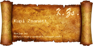 Kupi Zsanett névjegykártya